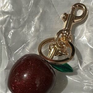 Gold and Red Apple Keychain